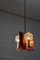 Lampada a sospensione Mid-Century in ottone con tre applique in vetro testurizzato, 1960, Immagine 4