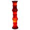 Lámpara de pie de bambú de vidrio rojo, años 90, Imagen 1