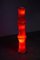 Lámpara de pie de bambú de vidrio rojo, años 90, Imagen 2