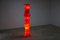 Lámpara de pie de bambú de vidrio rojo, años 90, Imagen 8
