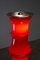 Lámpara de pie de bambú de vidrio rojo, años 90, Imagen 3
