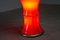 Lámpara de pie de bambú de vidrio rojo, años 90, Imagen 6