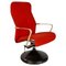 Modern Norwegian Adjustable Armchair Metal in Wood and Red Fabric, 1980s, Image 1