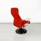 Modern Norwegian Adjustable Armchair Metal in Wood and Red Fabric, 1980s 6