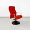 Modern Norwegian Adjustable Armchair Metal in Wood and Red Fabric, 1980s 5