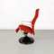 Modern Norwegian Adjustable Armchair Metal in Wood and Red Fabric, 1980s, Image 4