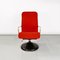 Modern Norwegian Adjustable Armchair Metal in Wood and Red Fabric, 1980s 3