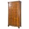 Italian Archive Cabinet in Walnut Wood and Brass Details, 1940s 1