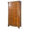 Mueble para archivo italiano de madera de nogal y detalles de latón, años 40, Imagen 1