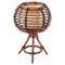 Lampada da tavolo rotonda in vimini di Louis Sognot, anni '60, Immagine 1