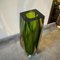 Mid-Century Modern Green and Yellow Faceted Sommerso Murano Glass Vase from Seguso, 1960s, Image 7