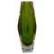 Mid-Century Modern Green and Yellow Faceted Sommerso Murano Glass Vase from Seguso, 1960s 1