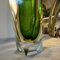 Mid-Century Modern Green and Yellow Faceted Sommerso Murano Glass Vase from Seguso, 1960s 6
