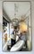 Espejo italiano Mid-Century grande con marco de latón, años 50, Imagen 1