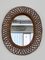 Italian Oval Wall Mirror with Bamboo Frame in the style of Franco Albini, 1970s 1