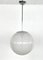 Lámpara colgante italiana grande de cristal de Murano a rayas blancas, años 70, Imagen 14
