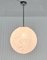 Lámpara colgante italiana grande de cristal de Murano a rayas blancas, años 70, Imagen 9