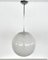 Large Italian White Striped Murano Glass Globe Pendant Light, 1970s, Image 5