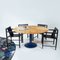 Postmodern Italian Zanotta Round Marble Dining Table with Blue Steel Leg by Roberto Barbieri, 1980s 4