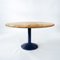 Postmodern Italian Zanotta Round Marble Dining Table with Blue Steel Leg by Roberto Barbieri, 1980s 12