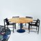 Postmodern Italian Zanotta Round Marble Dining Table with Blue Steel Leg by Roberto Barbieri, 1980s 3