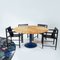 Postmodern Italian Zanotta Round Marble Dining Table with Blue Steel Leg by Roberto Barbieri, 1980s, Image 3