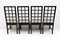 Mackintosh Style Black Lacquered High Back Chairs, 1970, Set of 4, Image 5