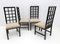 Mackintosh Style Black Lacquered High Back Chairs, 1970, Set of 4, Image 1