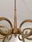 Lámpara de araña italiana de latón con 12 brazos, años 40, Imagen 4