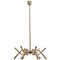 Lámpara de araña italiana de latón con 12 brazos, años 40, Imagen 1