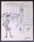 Georges Guido Filibert, Femme à la tresse et au cartable, dessin à l'encre, milieu du 20e siècle 1