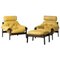 Leather Armchairs and Footstool from Percival Lafer, 1960s 1