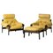 Leather Armchairs and Footstool from Percival Lafer, 1960s, Image 1