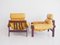 Leather Armchairs and Footstool from Percival Lafer, 1960s 3