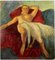 Antonio Feltrinelli, Model with Swan, Oil Painting, 1930s 1