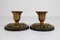 Vintage Danish Art Nouveau Bronze Candleholders, 1930s, Set of 2 2