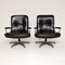 Leather & Chrome Swivel Armchairs attributed to Andre Vandenberk for Strassle, 1960s, Set of 2, Image 1