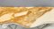 Consolle vintage in faggio laccato bianco con ripiano in marmo giallo, Immagine 6