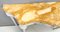 Consola vintage de haya lacada en blanco con tablero de mármol amarillo, Imagen 8