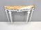 Vintage White Lacquered Beech Console with Yellow Marble Top 1