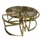 Vintage Gold Metal and Glass Coffee Table with Nesting Tables, Set of 5 3