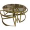 Vintage Gold Metal and Glass Coffee Table with Nesting Tables, Set of 5 2