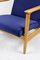 GFM-142 Armchair in Navy Blue Velvet attributed to Edmund Homa, 1970s 3