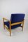 GFM-142 Armchair in Navy Blue Velvet attributed to Edmund Homa, 1970s, Image 7