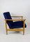 GFM-142 Armchair in Navy Blue Velvet attributed to Edmund Homa, 1970s, Image 9