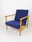 GFM-142 Armchair in Navy Blue Velvet attributed to Edmund Homa, 1970s, Image 1