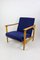 GFM-142 Armchair in Navy Blue Velvet attributed to Edmund Homa, 1970s 5