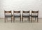Danish Teak Dining Chairs with Black Leatherette Seats, 1960s, Set of 4 3