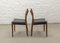 Danish Teak Dining Chairs with Black Leatherette Seats, 1960s, Set of 4 8
