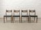 Danish Teak Dining Chairs with Black Leatherette Seats, 1960s, Set of 4 1